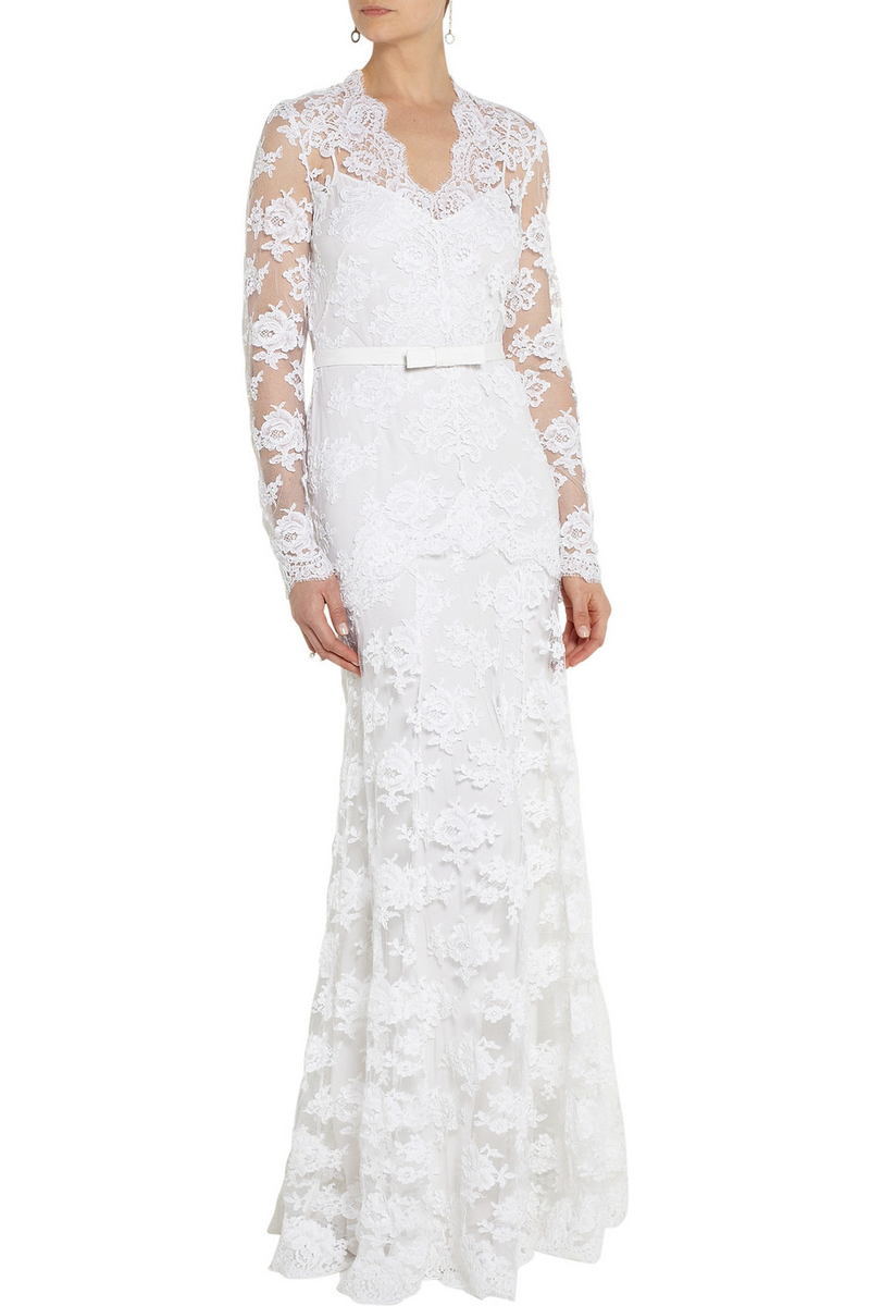 Temperley London Guinivere Corded Lace Gown, $1,854 (was $6,180) Listen: pretty much any wedding dress you order is going to require some extra tailoring, so don't worry about buying one online. Just hurry up and wear this before we're over lace.